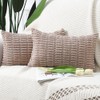 Madizz Set of 2 Boho Striped Cushion Covers, Soft Corduroy