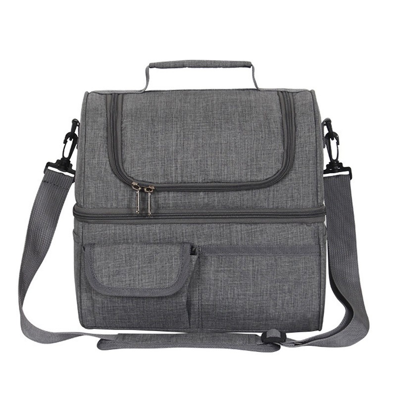 Dual Compartment Insulated Cooler Bag Waterproof Leakproof Lunch Bag Box