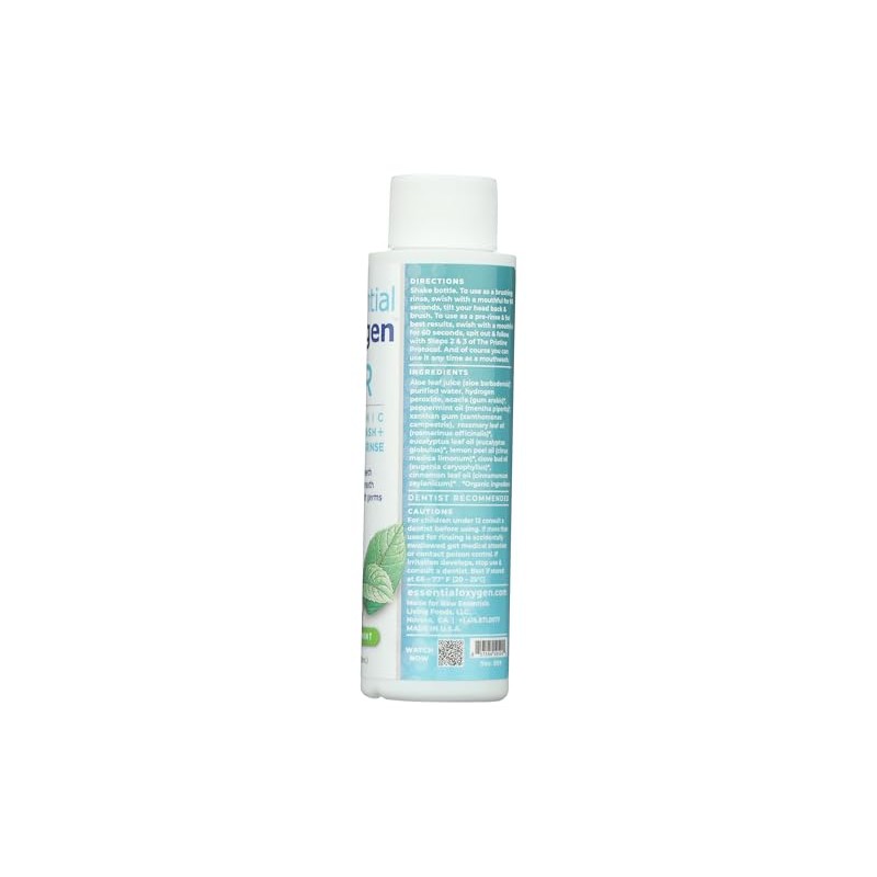 Via Nature Essential Oxygen Brushing Rinse, Organic Peppermint, 3 Ounce