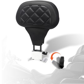 FOVPLUE Adjustable Rider Backrest, Detachable Plug-in Driver Backrest Pad w/Mounting Kit for Harley Touring CVO Road Glide Street Glide Tri Glide FLHTK/L Electra Glide Road King 2009-2023,Style 6