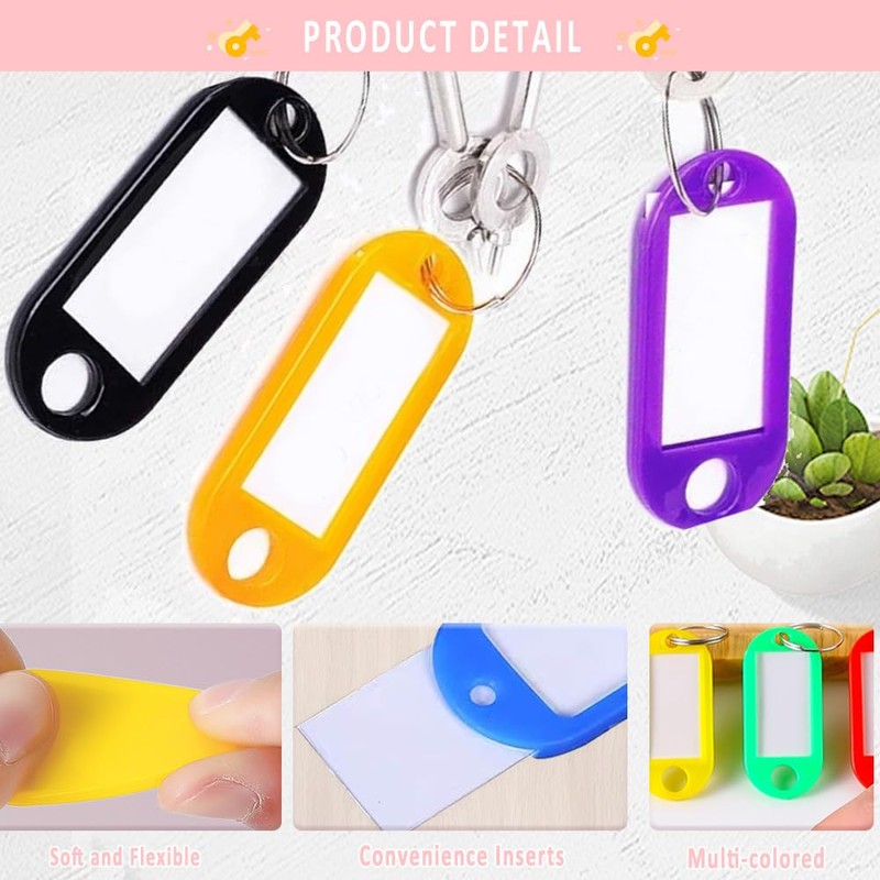 Key Tags 100 Pieces Keyring Tags Key Labels Plastic Key