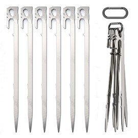 Sparkle Tmax Stainless Steel Tent Pegs, 6 Pieces - Sand Nail Suitable for Rough Terrain