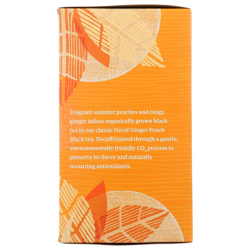 Allegro Tea, Organic Decaf Ginger Peach Black Tea Bags, 20