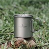 Boundless Voyage Single Walled Titanium Cup with Lid Folding Handle