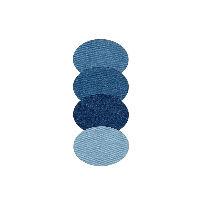 2-Pack Iron-On Denim Patches for Jeans Oval Knee and Elbow