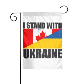 KOSUES Vintage Canada Ukraine Flag Garden Flag 12x18 Inch Double-Sided Outside Flags Vertical Seasonal Welcome Flag Party Yard Holiday Indoor Outdoor Home Decoration