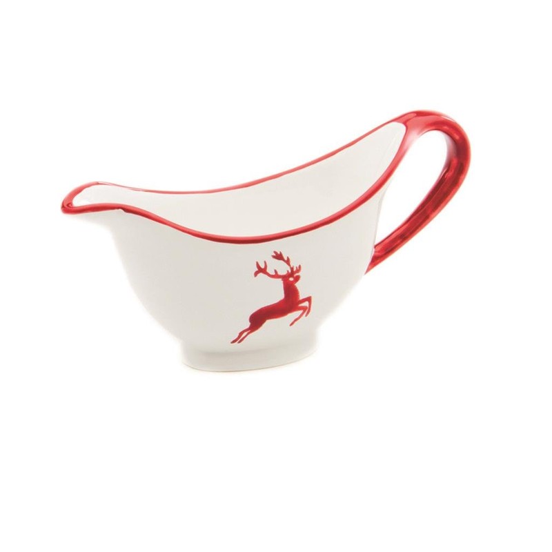 GMUNDNER KERAMIK Gravy Boat Capacity 0.2 Litres Ruby Red Deer