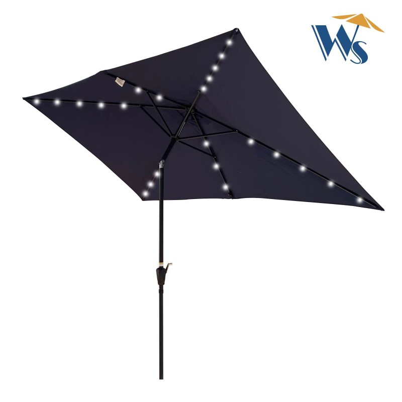 10 X 6.5t Rectangular LED Lighted Outdoor Umbrellas for Patio