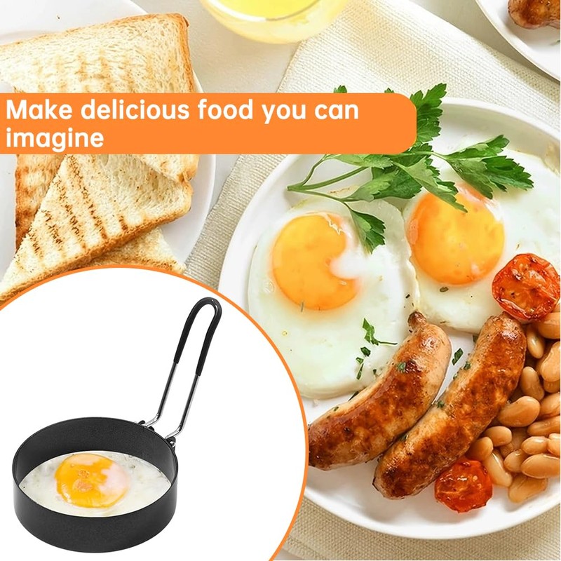 4 Pack Egg Rings for Frying Eggs, 3.5" Nonstick Egg
