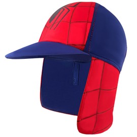 Kids Legionnaires Hat, UPF 50+ Sun Protection Swim Cap Flap Hat for Kids, Quick Drying Boys Sun Hat, Spider, 4-6 Years
