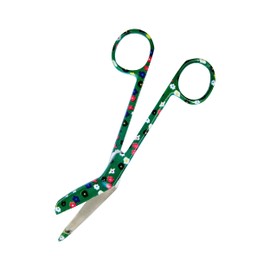 Cynamed Lister Bandage Scissors 5.5", Made of Premium Quality Stainless Steel Ideal Gift for Nurses, Medical Students, Paramedics, Doctors, Home Stainless Steel (Flower, Green)