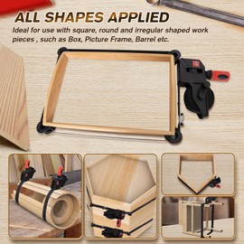 Upgraded Strap Clamp, Strap Clamp for Woodworking Band Clamp with 23 ft Variable Angle Strap Clamp, Corner Camp Picture Frame Clamps Fits for Square, Round/Irregular Shaped, Barrel-2 PACK