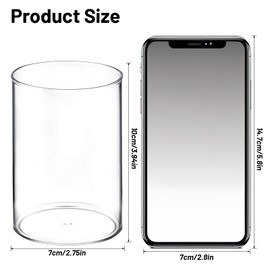 2 Pcs Pen Holder Acrylic Cylinder Container Stylish Clear Acrylic Desk Organizer Round Makeup Brush Storage Desktop Pencil Cup Clear Stationery Organizer for Home School Office Supplies Countertop