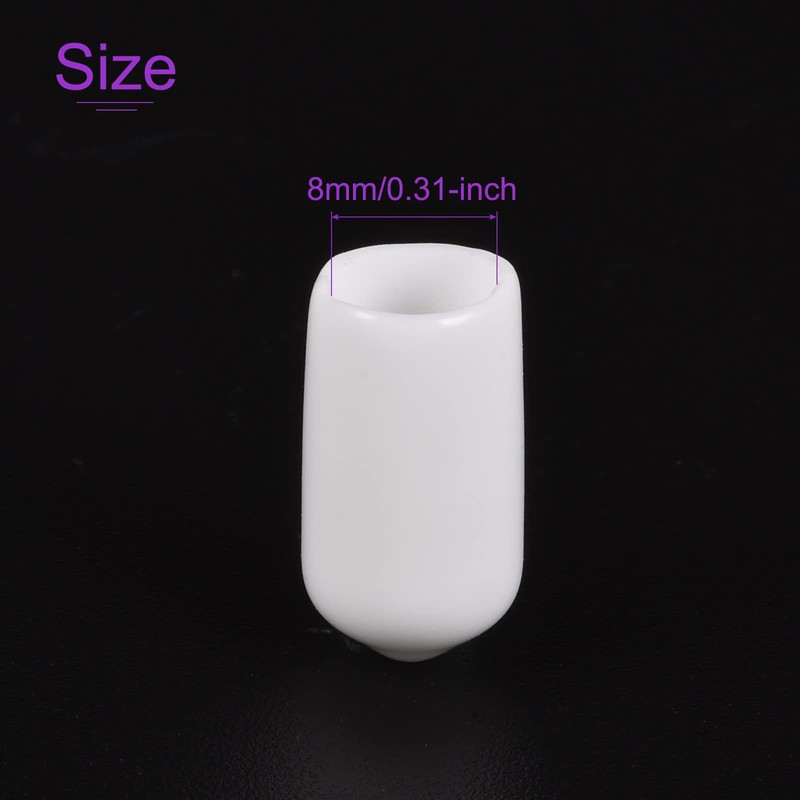 DMiotech 200 Pack 5/16" ID White Screw Thread Protectors Rubber