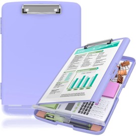 Portapapeles de Plastico con Almacenamiento, Portapapeles con Almacenamiento con Clip, Carpeta del Portapapeles, Apertura Lateral del Portapapeles, Portapapeles de Enfermería Portátil, Morad