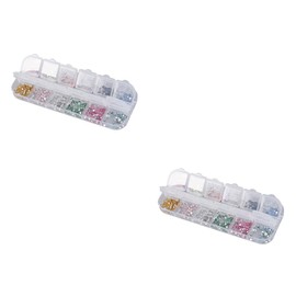 Healvian 2pcs Nail Rhinestones Color for Nail Art Decorations Mixed Clear Container for Creative Designs and Manicure Projects