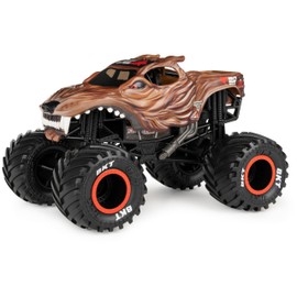 Monster Jam Official Wolf's Head Monster Truck - Wolf's Head Collector 1:24 Scale Die-Cast Vehicle - Chrome Rims and BKT Tread Tires for Use in All Playsets - Collectible for Fans & Birthday Parties