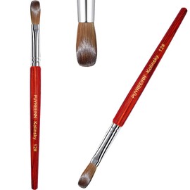 PUYREEINN Acrylic Nail Brush with Kolinsky Hair, Red Wooden Handle and Sable Hair Brush, Gel Brush for Acrylic Power and Nail Extension #8,10,12,14,16 (#12)