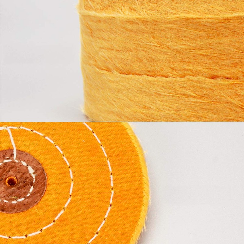 Yellow 4 Inch 100 mm Small Hole Spiral Quilted Cotton