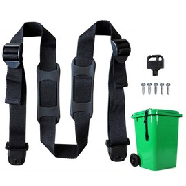 Trash Can Lid Lock, Raccoon Proof Garbage Can Strap, Heavy Duty & Adjustable Band Secures Outdoor Dustbin Lids from Dogs & Pests, Easy Install Secure Latch System