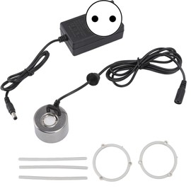 Mist Maker Stainless Steel Pond Ultrasonic Mist Maker for Rockery Fish Tank Vase Water Basin Decoration 110‑240V EU Plug