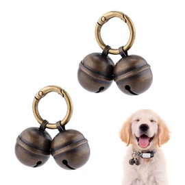 2 Pcs Bells for Dogs,Retro Anti-Lost Training Dog Bells for Collar,Cat Bells for Collars Loud with Key Ring Quick Clip for Pet Necklaces Collar Decorations and Toilet Training