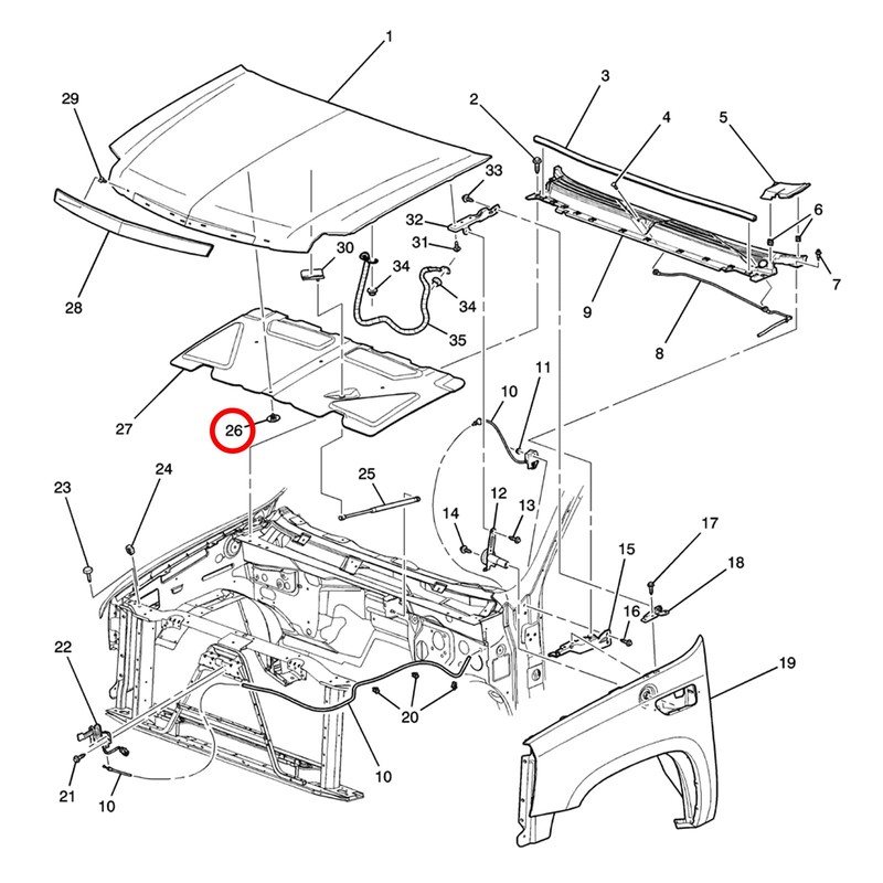 OAUTOO 30PCS 5/16" Hood Insulation Retainer Clip for GM 20064875