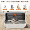 FUEIRYOG Enclosed Stainless Steel Litter Box with Lid for Big