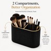 GORESE Makeup Brush Holder,Makeup Organiser Vanity Organiser PU Leather Cosmetics