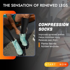 2 Pair Plus Size Closed Toe Compression Socks with Zipper, Compression Stockings for Overweight Women Men 15 -20 mmHg