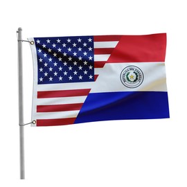 America Paraguay Friendship Flag 3x5FT USA American Paraguayans Flag Fade Proof Sharp Color Polyester with Brass Grommets for Indoor Outdoor