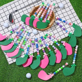 VioraWhite 24 Set Golf Gumball Tubes Candy Jars Golf Party Favor Bulk Clear Plastic Candy Holder Test Tubes Container for Birthday Party Table Centerpieces Guests Supplies Games Gift(Pink,Green)