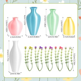 Mini Vase Magnets for Fridge, Pack of 5 3D Vase Magnets Fridge, Fridge Magnets Set, Cute Funny Magnets Fridge, DIY Mini Vases for Fridge Accessories, Kitchen, Office Decoration