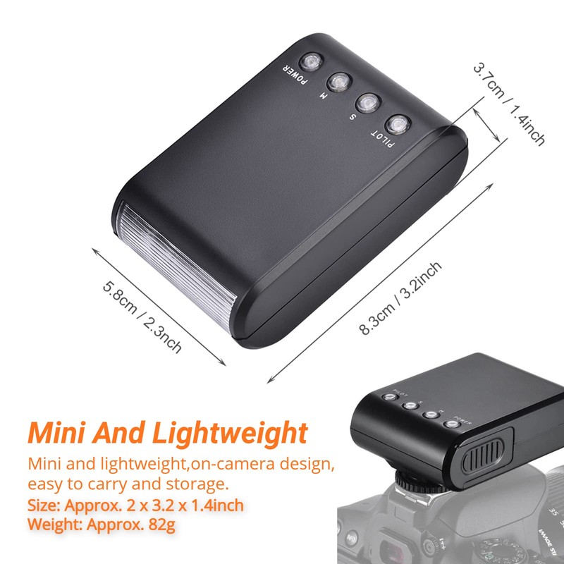 Portable Digital Slave Flash for Cameras, Creates Bright and Soft