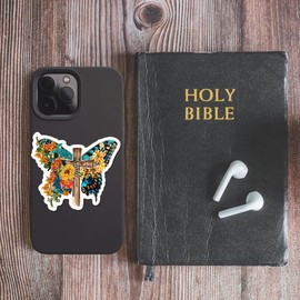 FALIMITLESS Floral Butterfly Faith Stickers 3Pcs Bible Christian Religious Motivation Stickers Vinyl Waterproof - No Fade, Used for Notebook, Laptop and Water Bottle (Butterfly Faith)