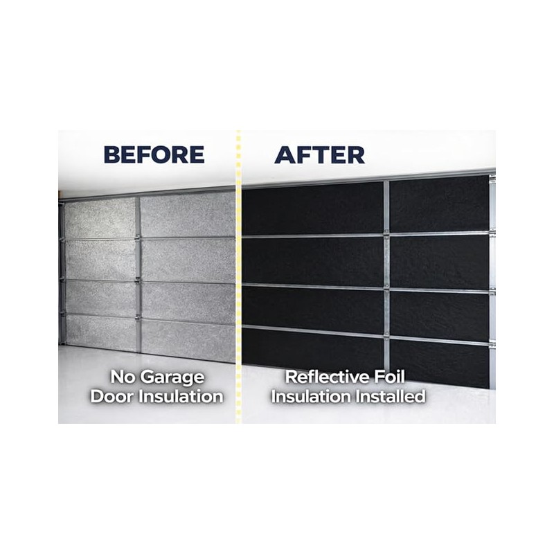 Garage Door Insulation Kit Black Reflective Foam Thermal Barrier 10x7
