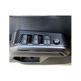 MICROCK Window Lift Switch Panel for Toyota Tacoma 2016 2017 2018 2019 2020 2021 2022, ABS Carbon Fiber, 4pcs (NOT Fit RHD)