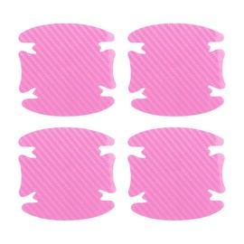HOPESPANNER Universal 80x88mm Car Door Handle Bowl Sticker Anti-Scratches+Auto Door Handle Protective Film 4 Pcs Pink