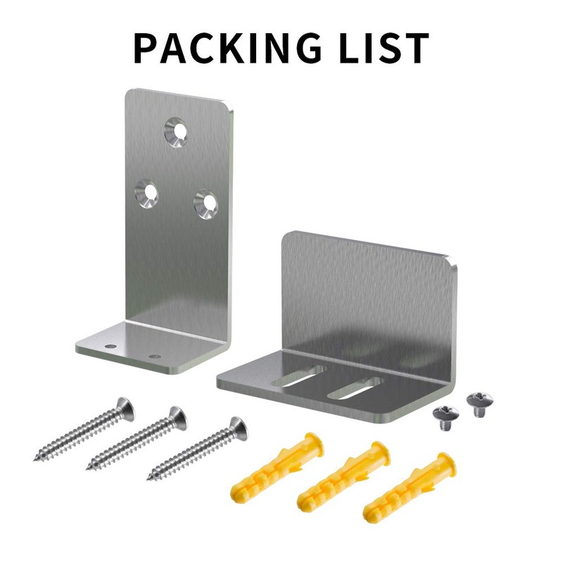 KSWLOR 2PCS Sturdy Stainless Steel Sliding Barn Door Floor Guide