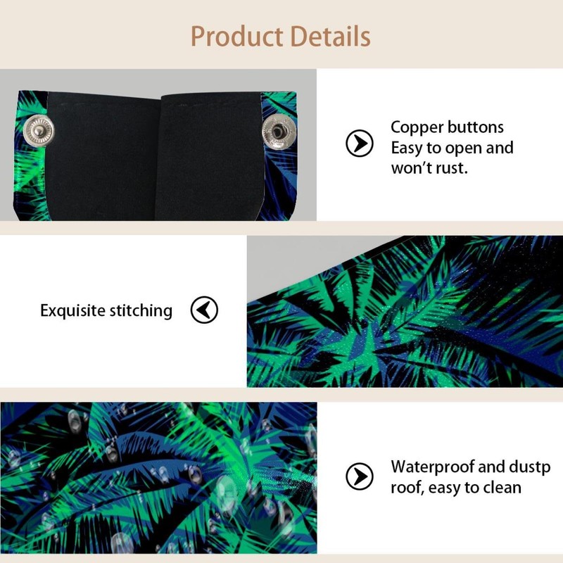2 Pack Tissue Box Cover Holder, Palm Tree Leaves Tropic