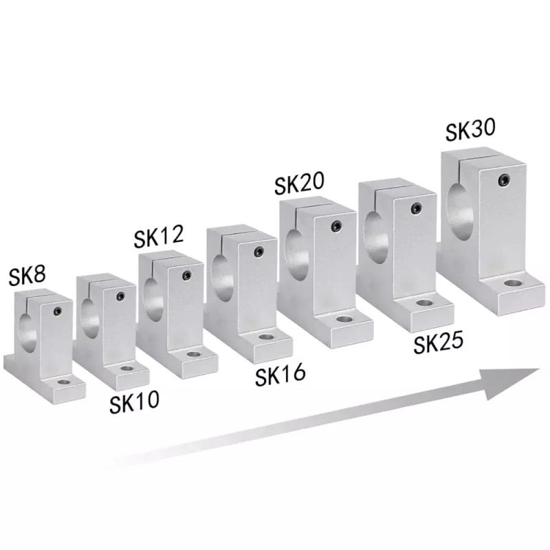 SK 강력한 2pcs SK16 선형 모션 로드 지지대 알루미늄 레일