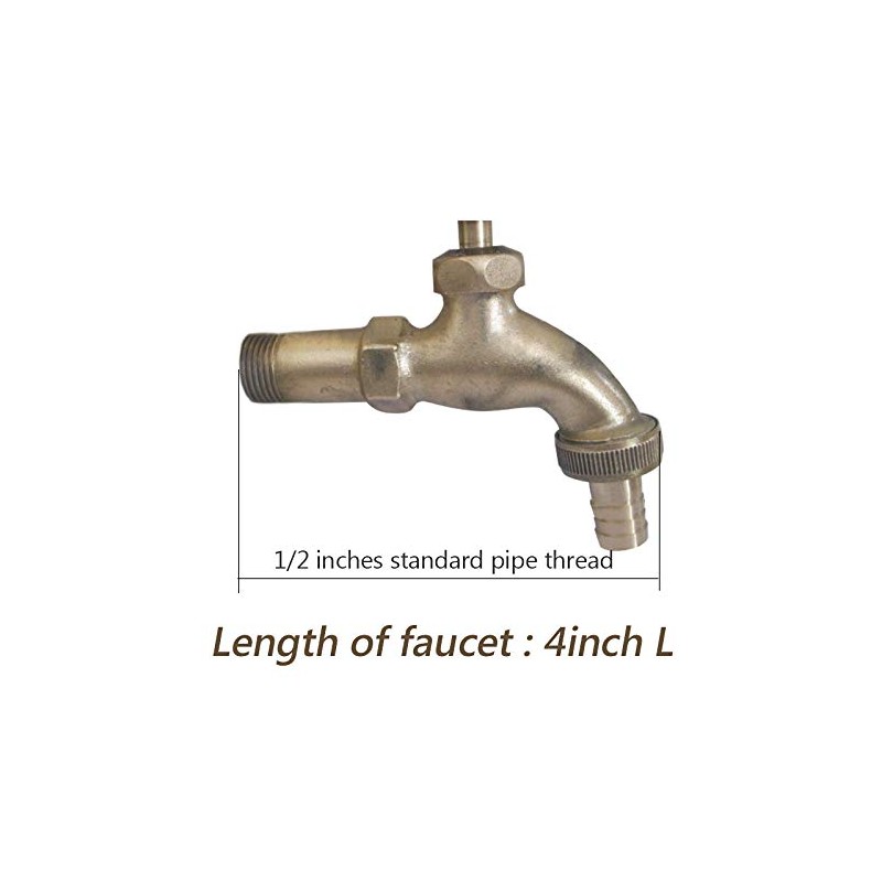 TINTON LIFE Decorative outdoor garden faucet retro brass water hose