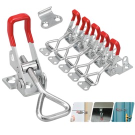 Kigniote GH-4001 Pack of 6 Tension Lock Stainless Steel Box Lock Snap Lock Lever Lock Side Wall Lock Locking Hook Tension Lock Metal for Boxes Cupboard Load 100 kg