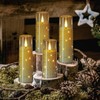 Wondise Flameless Flickering Candles with Embedded Star String Remote and