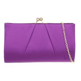 Girly Handbags Womens Ball Clasp Clutch Bag - Purple