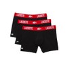 Lacoste Men's Men’s Recycled Microfiber Ultra Dry Trunks, 3-pack, Black/Red,