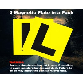 AUOZ Magnetic Learner Driver Plates, 2 Packs Magnetic License Yellow Sign L Sticker for New Driver, Easy to Stick and Remove for Vehicles for Car, Provisional Driving Requirement Australia Road Safety