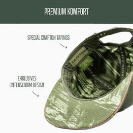 Crafton Script Snapback Cap - Baseball Cap - Unisex - Breathable - Individually Adjustable - for Men and Women, olive