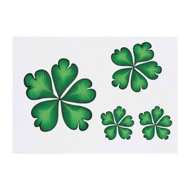 4 x 'Irish Shamrock' Temporary Tattoos - Water Resistant, Skin-Safe, Non-Toxic Transfers, Mixed Sizes (TO00068638)