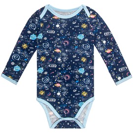 Gaiibbt Clothing Baby Girl, Long Sleeve Bodysuit With Mitten Cuffs Romper For Boys' Sleepers (The Milky Way) Newborn